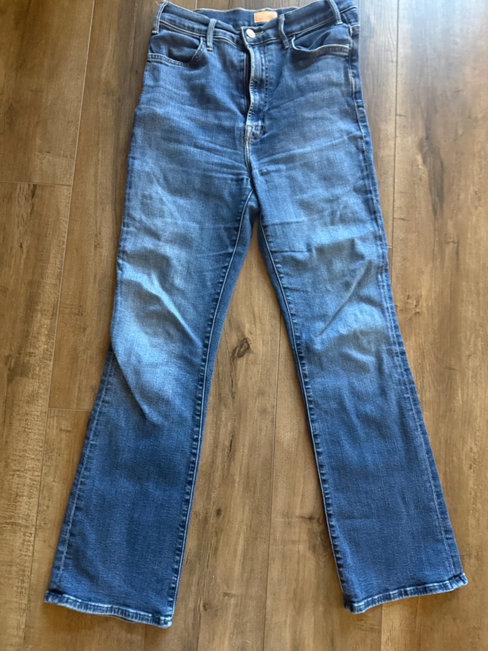 MOTHER Women's Blue Flare Jeans The Hustle Ankle